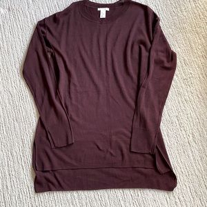 H&M Burgundy long thin sweater Size Small